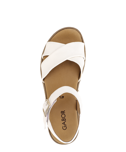 Gabor 84.563.20 Latte Cream F Fit Slingback Platform Sandals