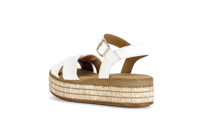 Gabor 84.563.20 Latte Cream F Fit Slingback Platform Sandals