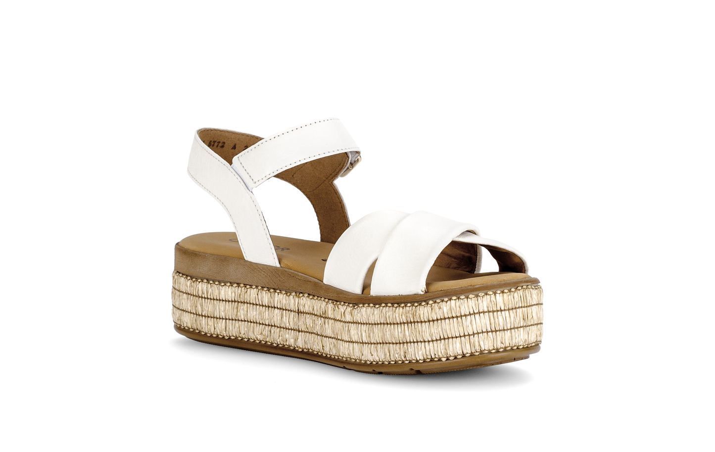 Gabor 84.563.20 Latte Cream F Fit Slingback Platform Sandals