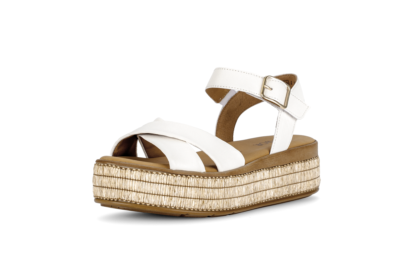Gabor 84.563.20 Latte Cream F Fit Slingback Platform Sandals