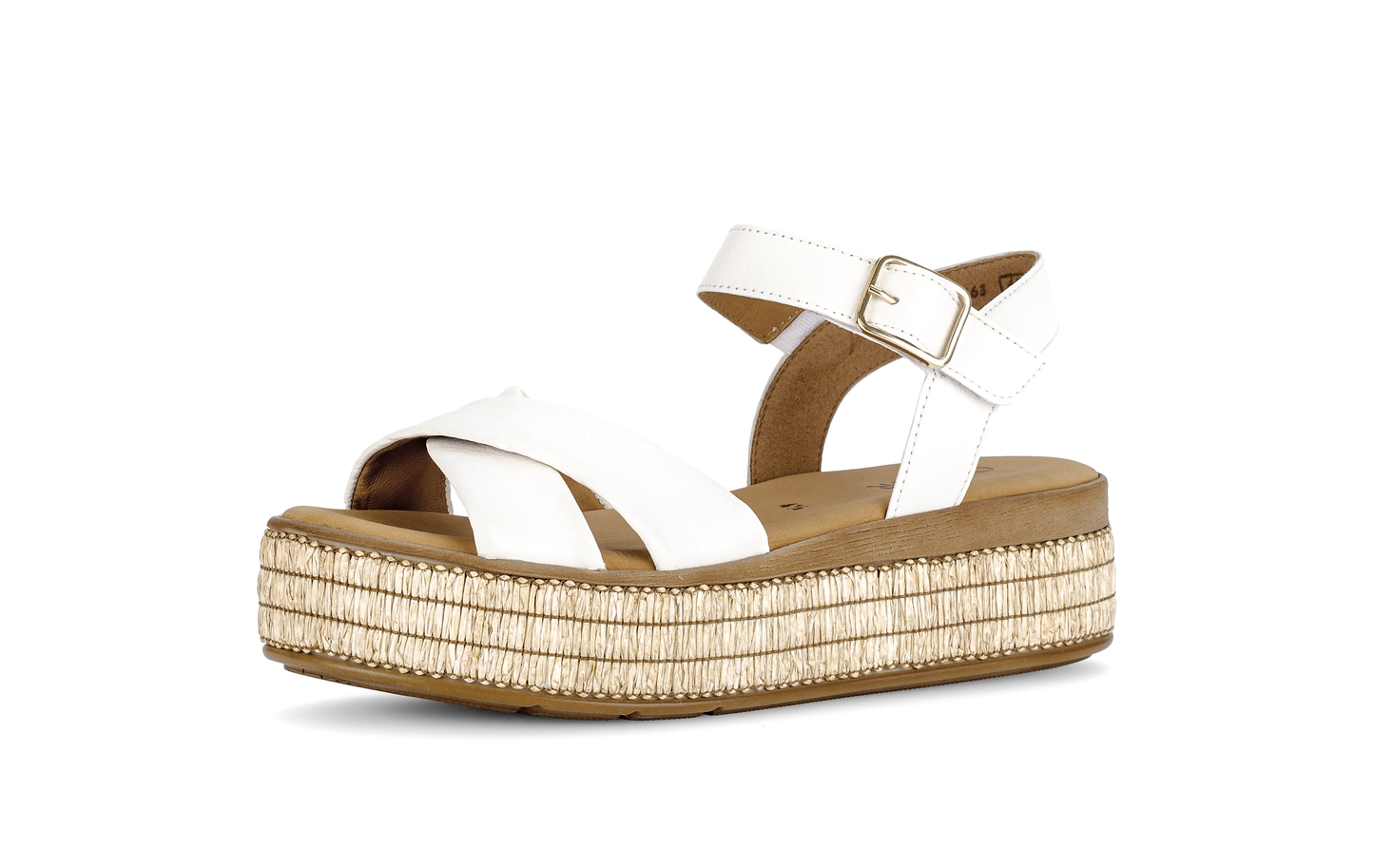 Gabor 84.563.20 Latte Cream F Fit Slingback Platform Sandals