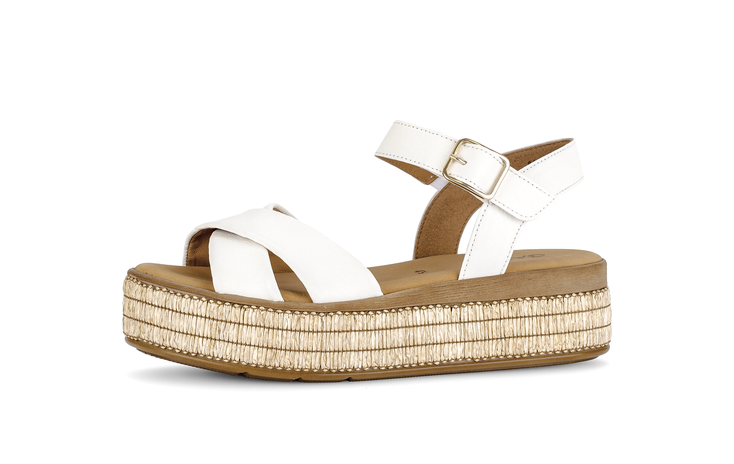 Gabor 84.563.20 Latte Cream F Fit Slingback Platform Sandals