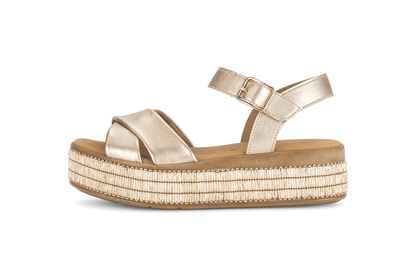 Gabor 84.563.62 Champagne Gold F Fit Slingback Platform Sandals