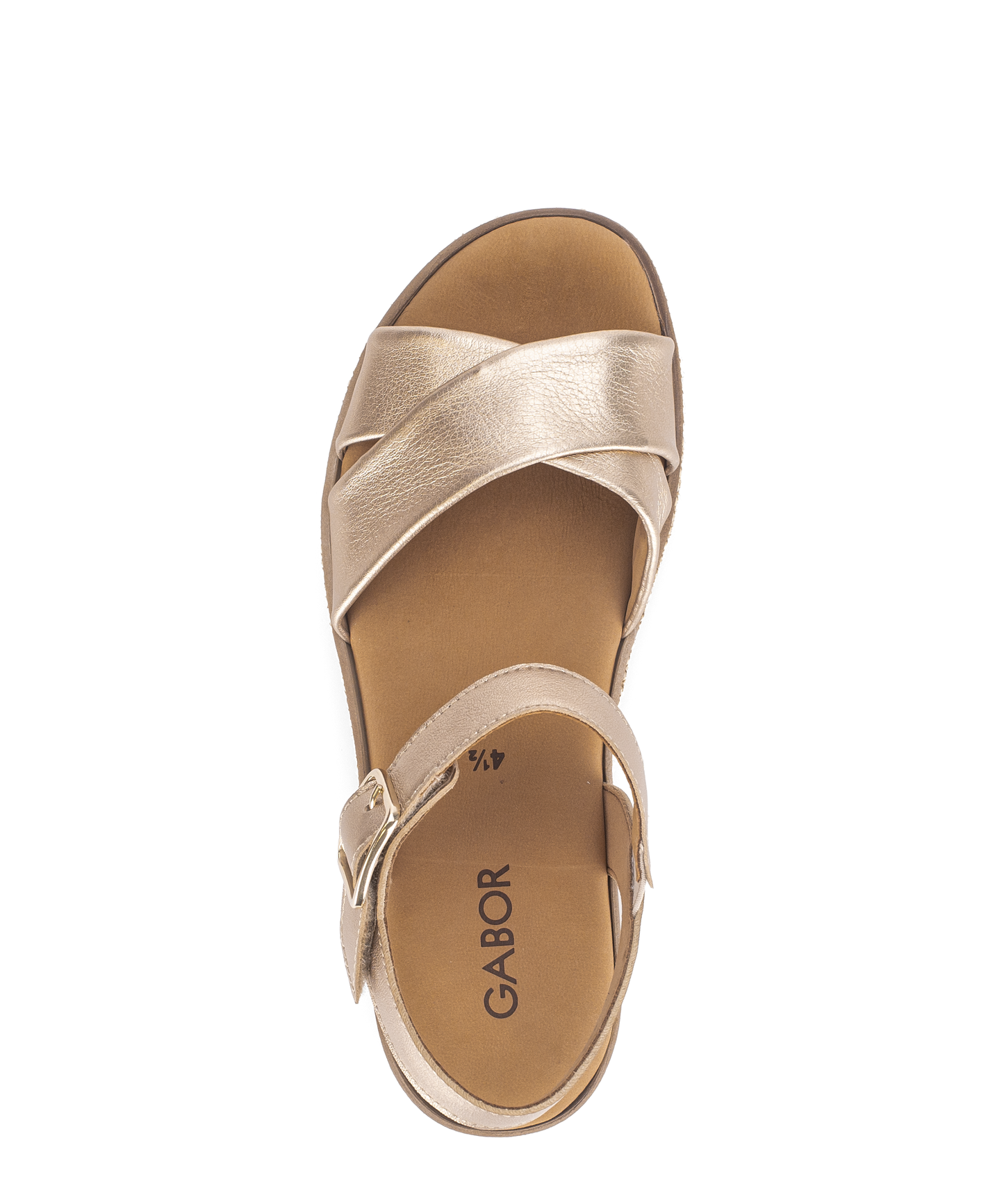 Gabor 84.563.62 Champagne Gold F Fit Slingback Platform Sandals
