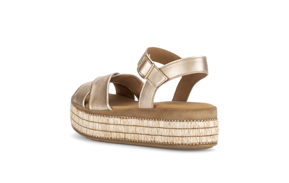 Gabor 84.563.62 Champagne Gold F Fit Slingback Platform Sandals