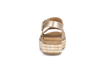 Gabor 84.563.62 Champagne Gold F Fit Slingback Platform Sandals