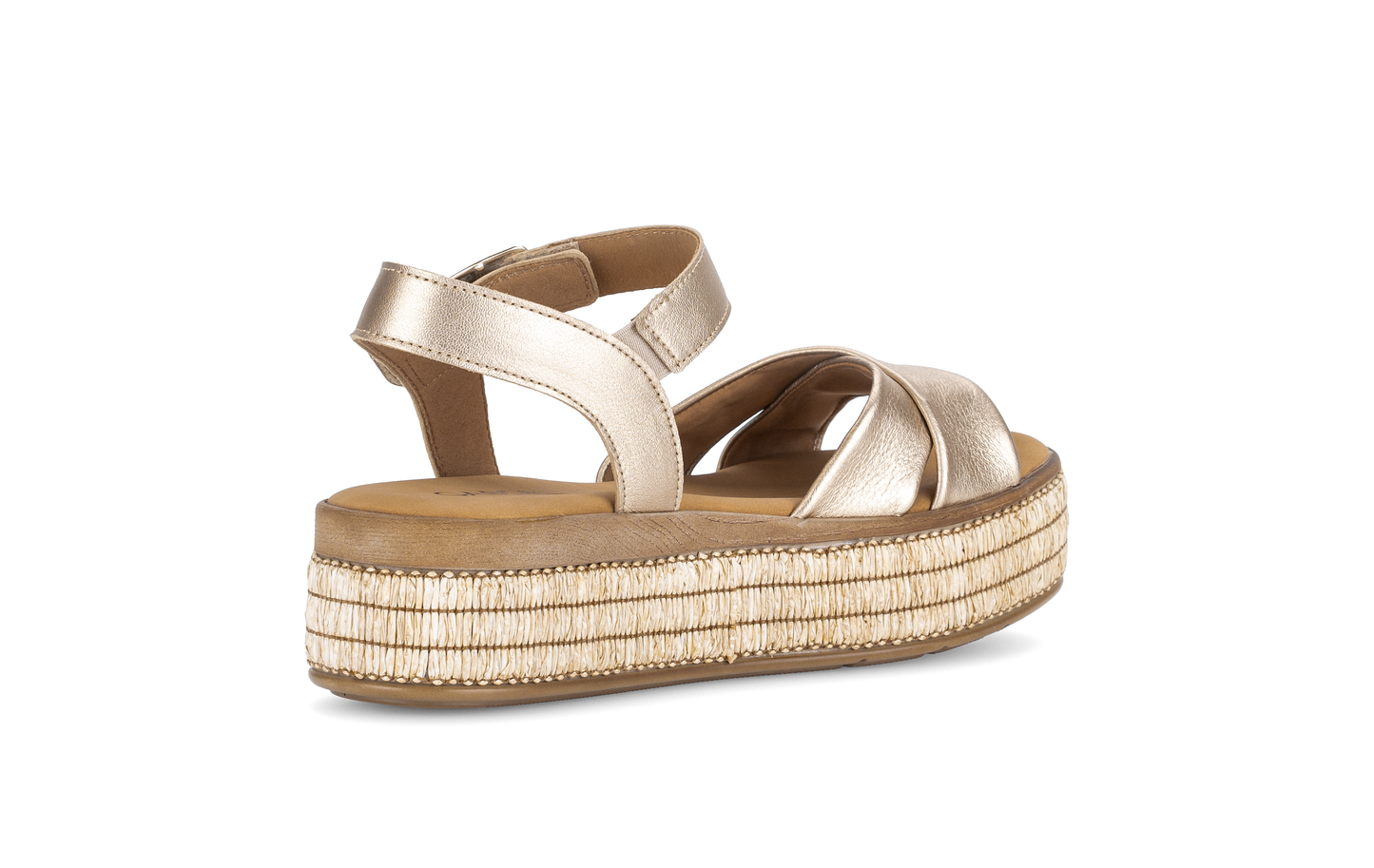 Gabor 84.563.62 Champagne Gold F Fit Slingback Platform Sandals