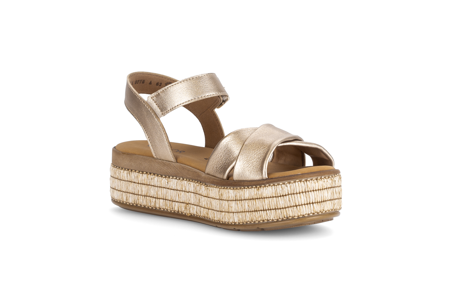 Gabor 84.563.62 Champagne Gold F Fit Slingback Platform Sandals
