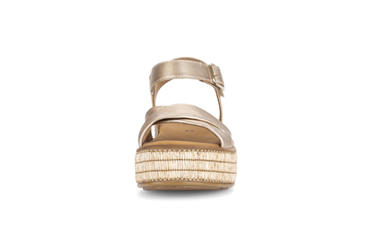 Gabor 84.563.62 Champagne Gold F Fit Slingback Platform Sandals