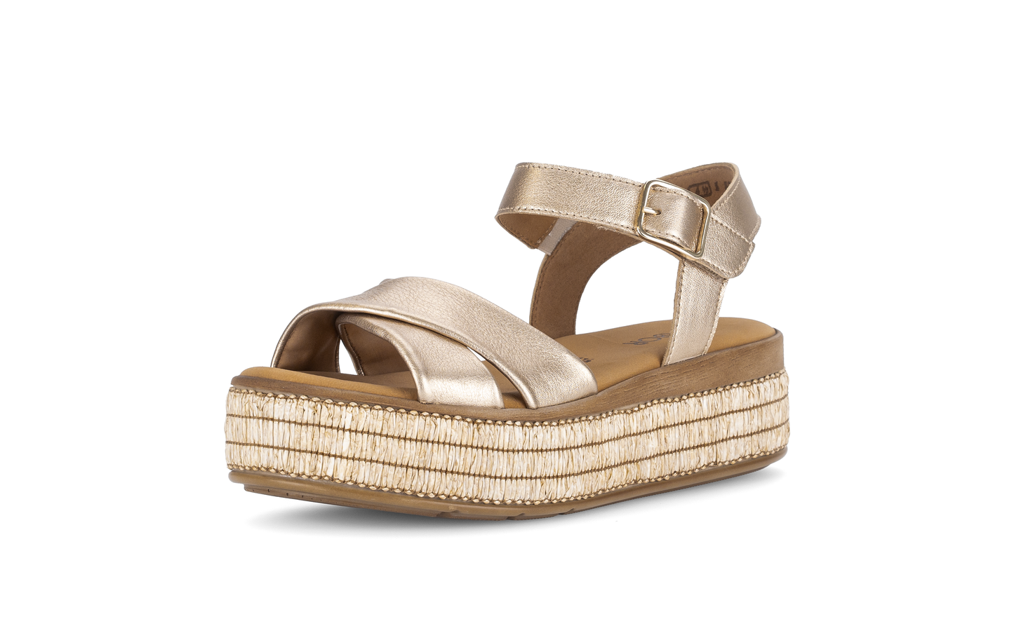 Gabor 84.563.62 Champagne Gold F Fit Slingback Platform Sandals
