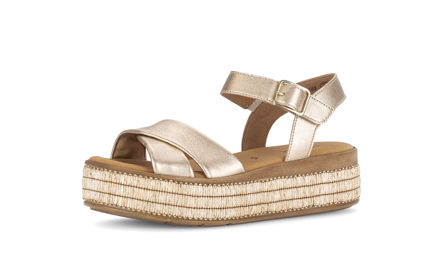 Gabor 84.563.62 Champagne Gold F Fit Slingback Platform Sandals