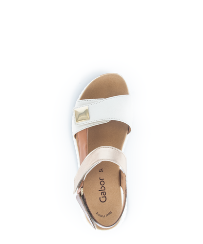 Gabor 84.582.20 Cream, Brown & Gold Combi F Fit Sandals