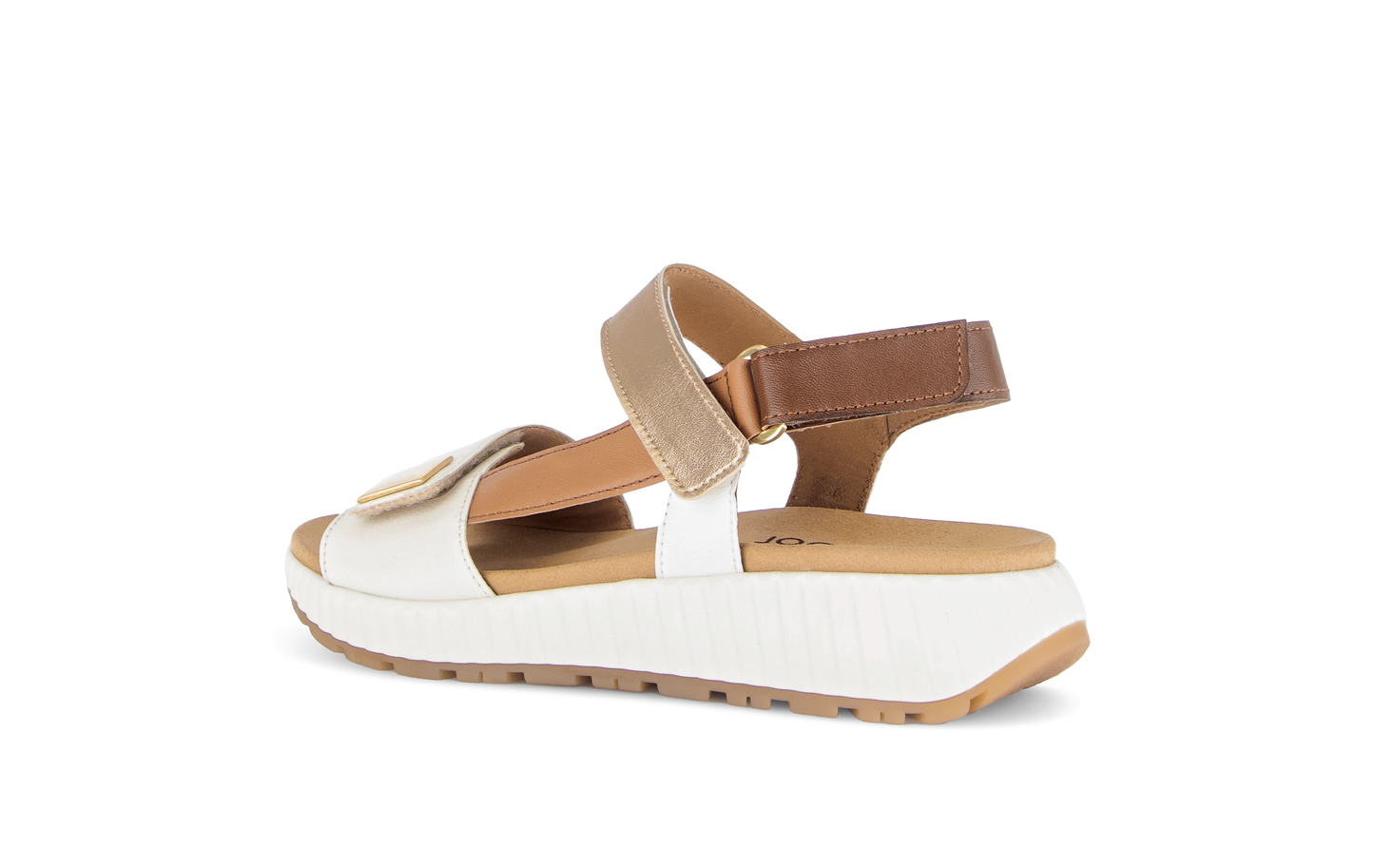 Gabor 84.582.20 Cream, Brown & Gold Combi F Fit Sandals