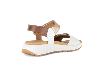 Gabor 84.582.20 Cream, Brown & Gold Combi F Fit Sandals
