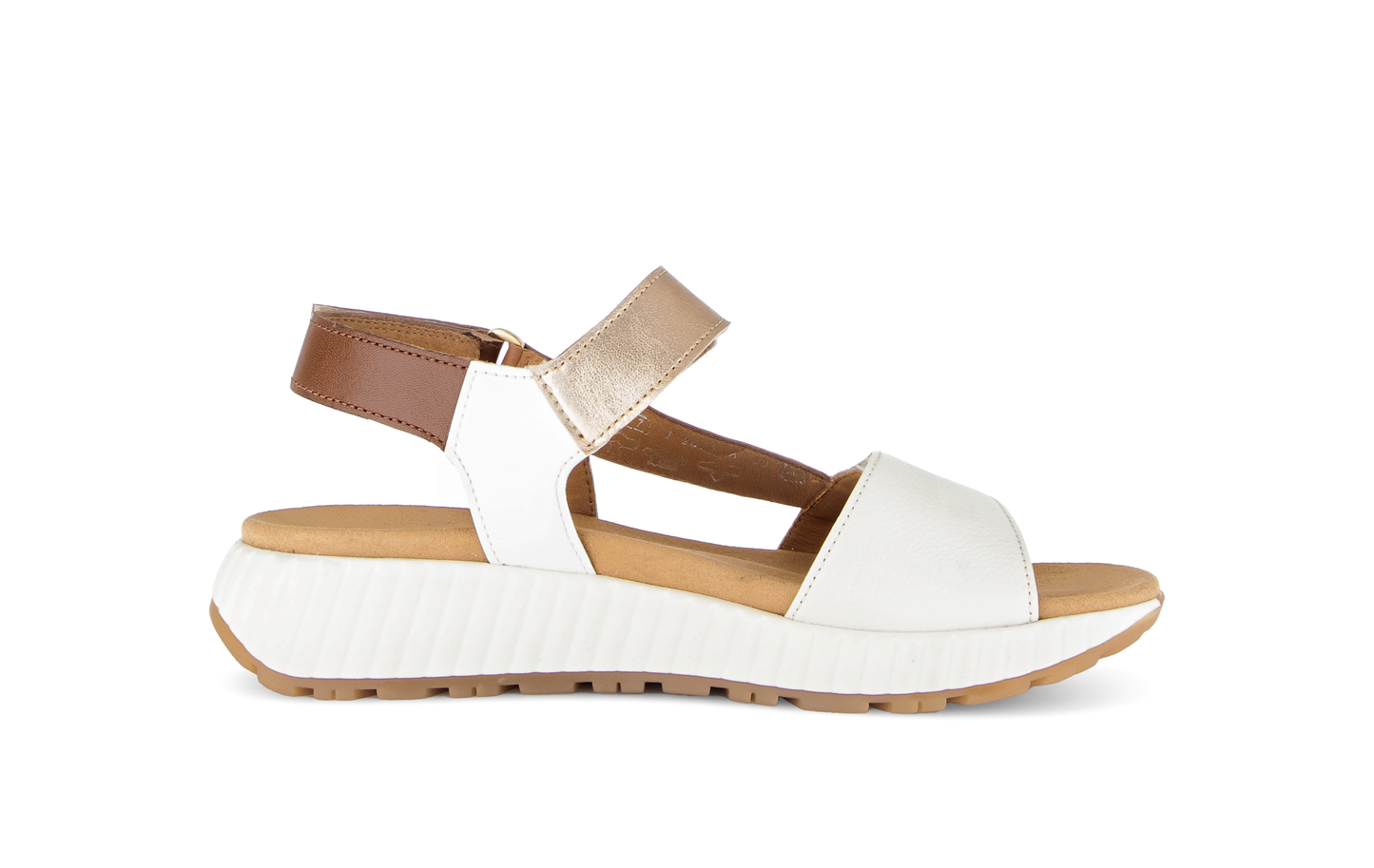 Gabor 84.582.20 Cream, Brown & Gold Combi F Fit Sandals