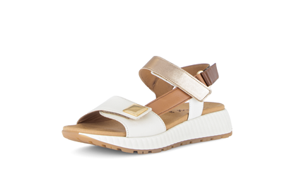 Gabor 84.582.20 Cream, Brown & Gold Combi F Fit Sandals