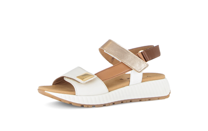Gabor 84.582.20 Cream, Brown & Gold Combi F Fit Sandals