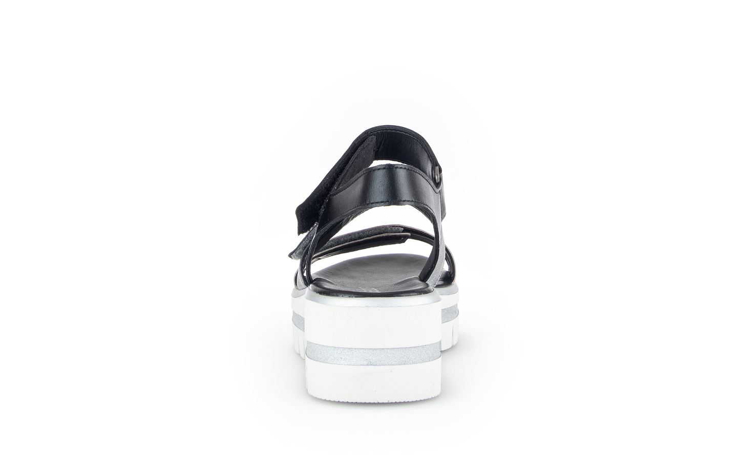 Gabor 84.620.61 Silver & Black Combi F Fit Slingback Platform Sandals