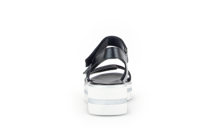 Gabor 84.620.61 Silver & Black Combi F Fit Slingback Platform Sandals