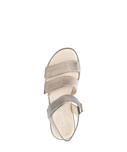 Gabor 84.620.62 Beige & Gold Combi F Fit Slingback Sandals
