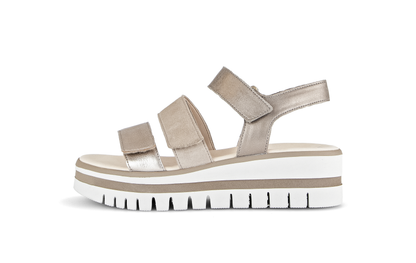 Gabor 84.620.62 Beige & Gold Combi F Fit Slingback Sandals