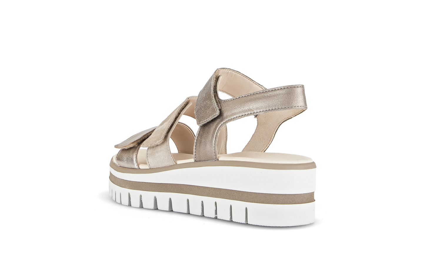 Gabor 84.620.62 Beige & Gold Combi F Fit Slingback Sandals