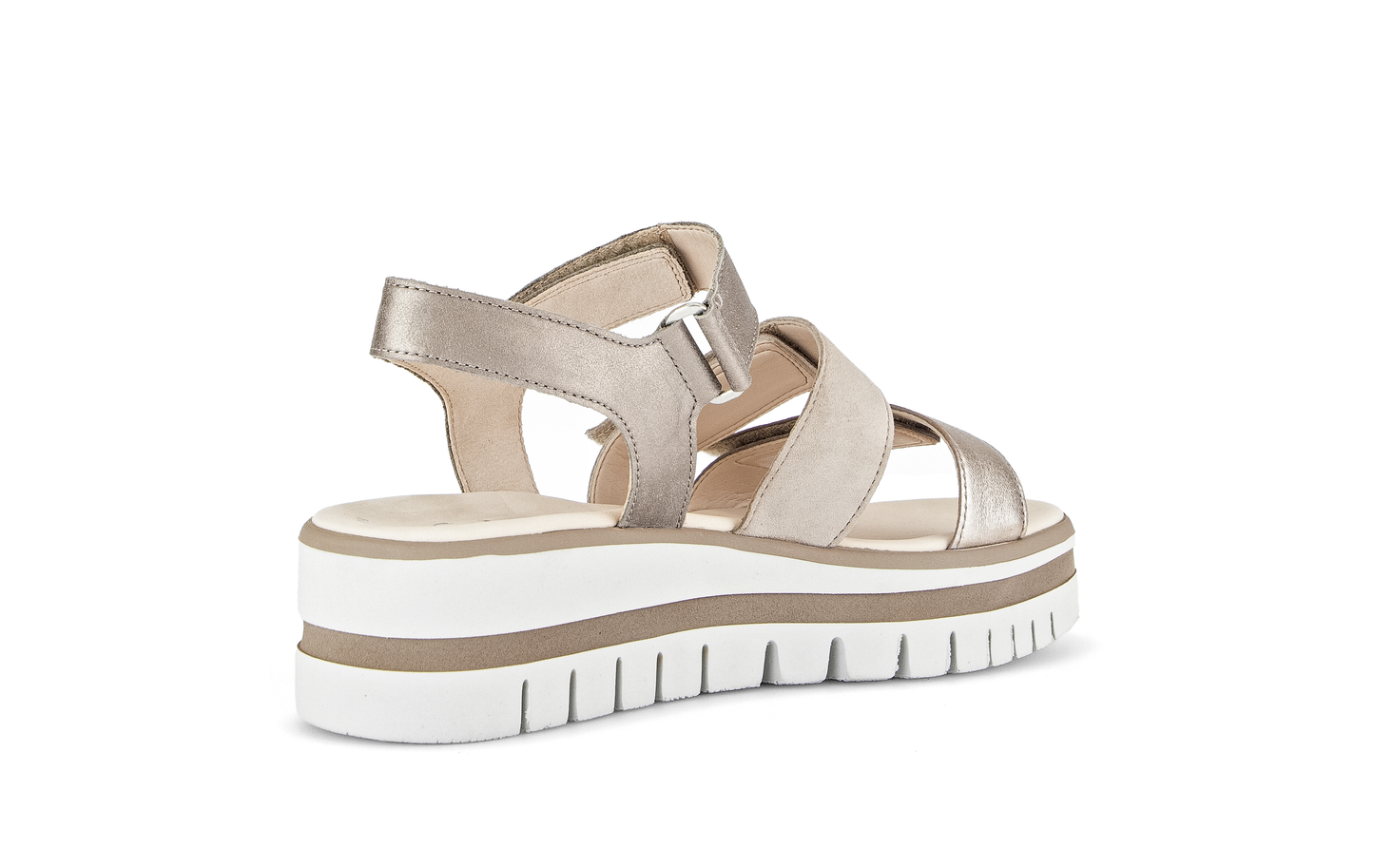 Gabor 84.620.62 Beige & Gold Combi F Fit Slingback Sandals