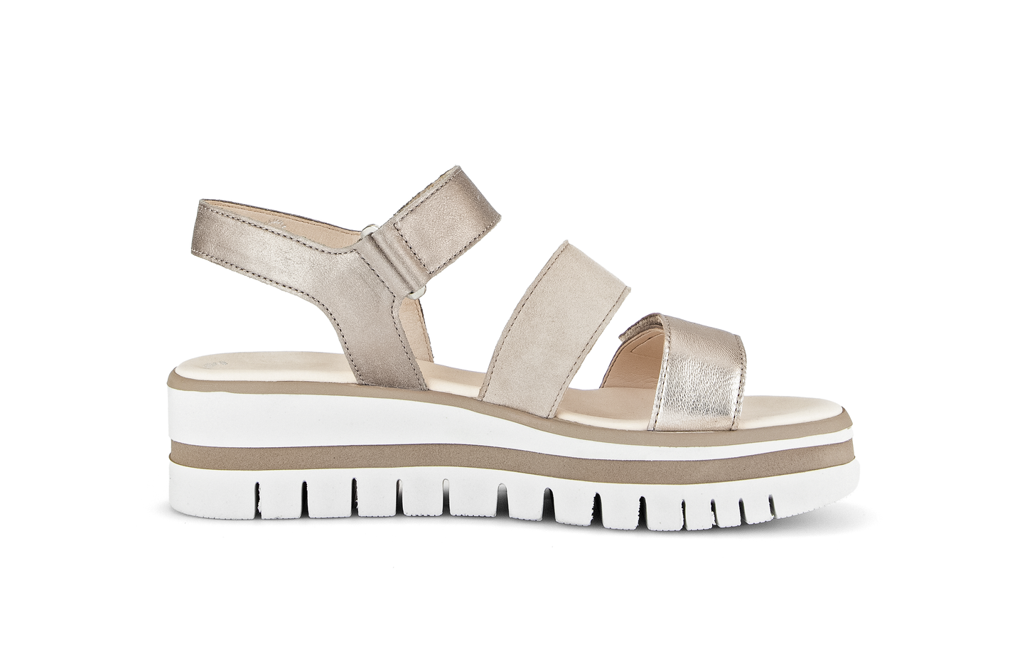 Gabor 84.620.62 Beige & Gold Combi F Fit Slingback Sandals