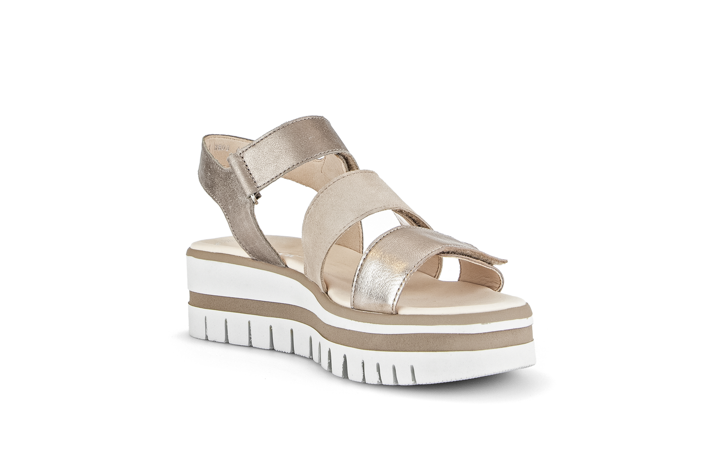 Gabor 84.620.62 Beige & Gold Combi F Fit Slingback Sandals