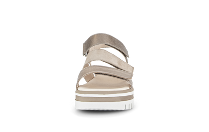 Gabor 84.620.62 Beige & Gold Combi F Fit Slingback Sandals