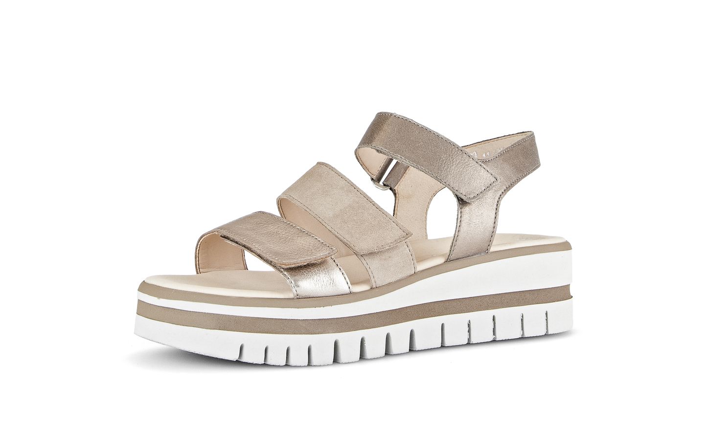Gabor 84.620.62 Beige & Gold Combi F Fit Slingback Sandals