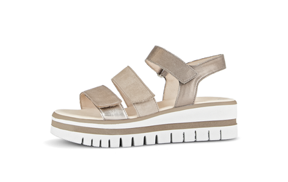 Gabor 84.620.62 Beige & Gold Combi F Fit Slingback Sandals