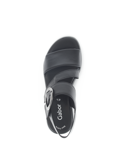Gabor 84.627.27 Black F Fit Slingback Platform Sandals