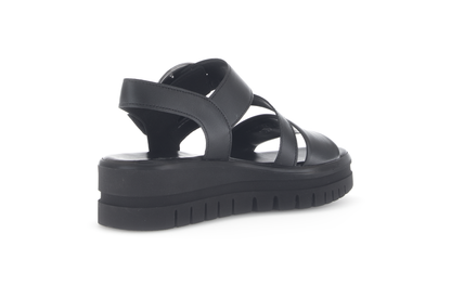 Gabor 84.627.27 Black F Fit Slingback Platform Sandals