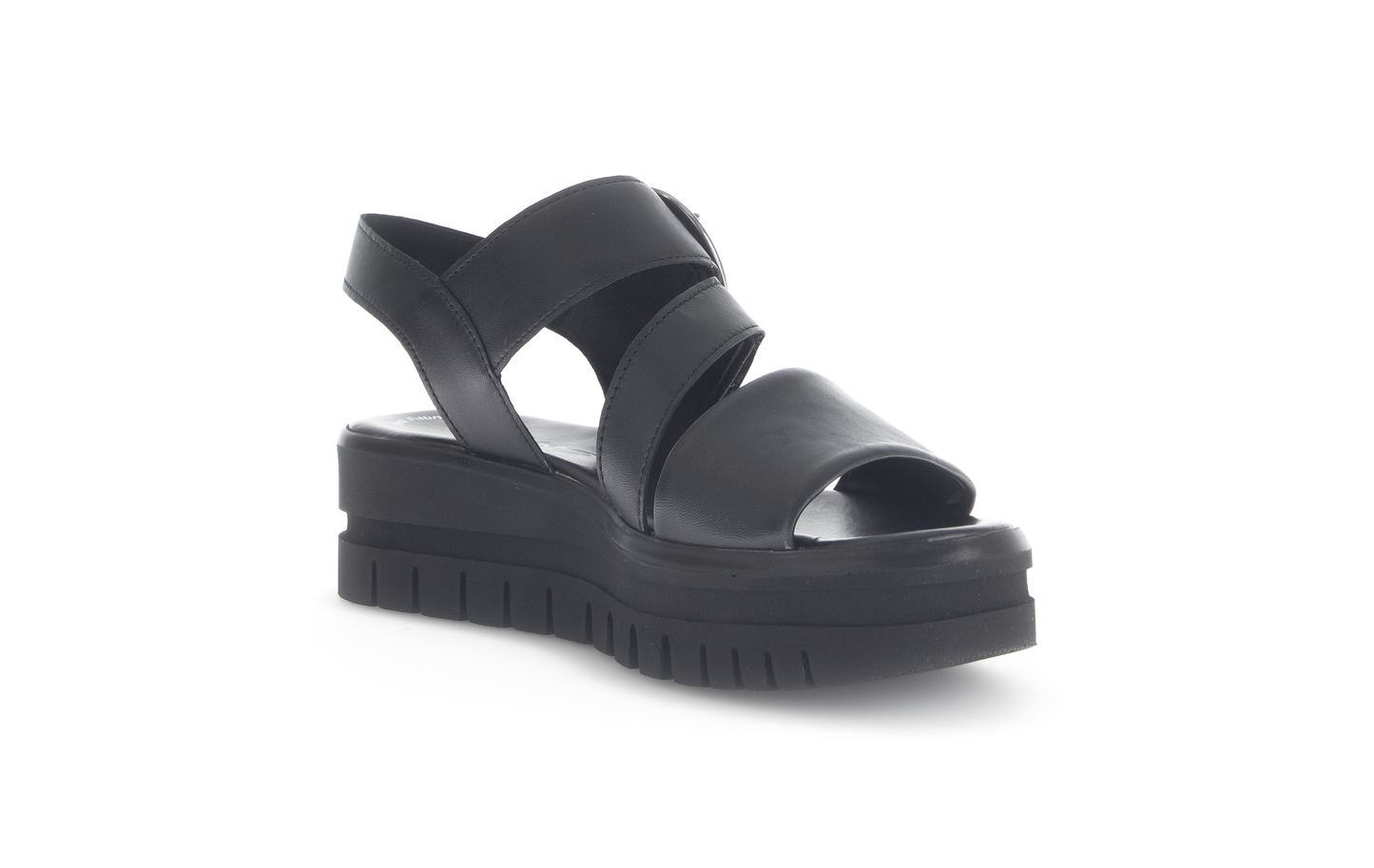 Gabor 84.627.27 Black F Fit Slingback Platform Sandals