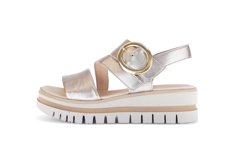 Gabor 84.627.62 Gold F Fit Slingback Sandals