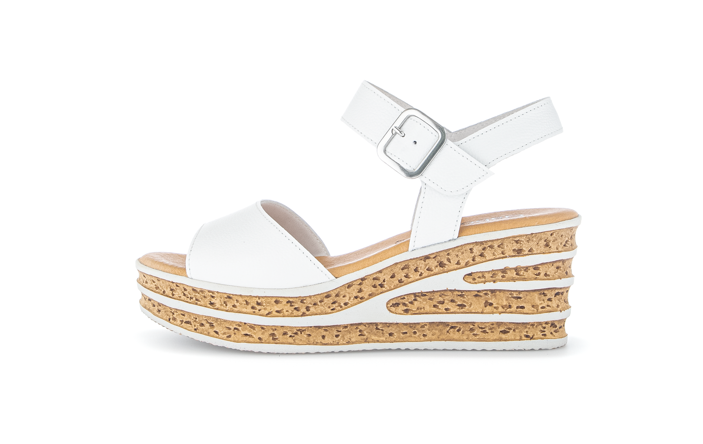 Gabor 84.651.21 White F Fit Wedge Slingback Sandals