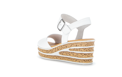 Gabor 84.651.21 White F Fit Wedge Slingback Sandals