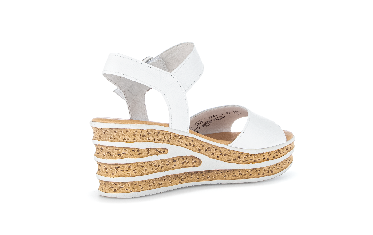 Gabor 84.651.21 White F Fit Wedge Slingback Sandals
