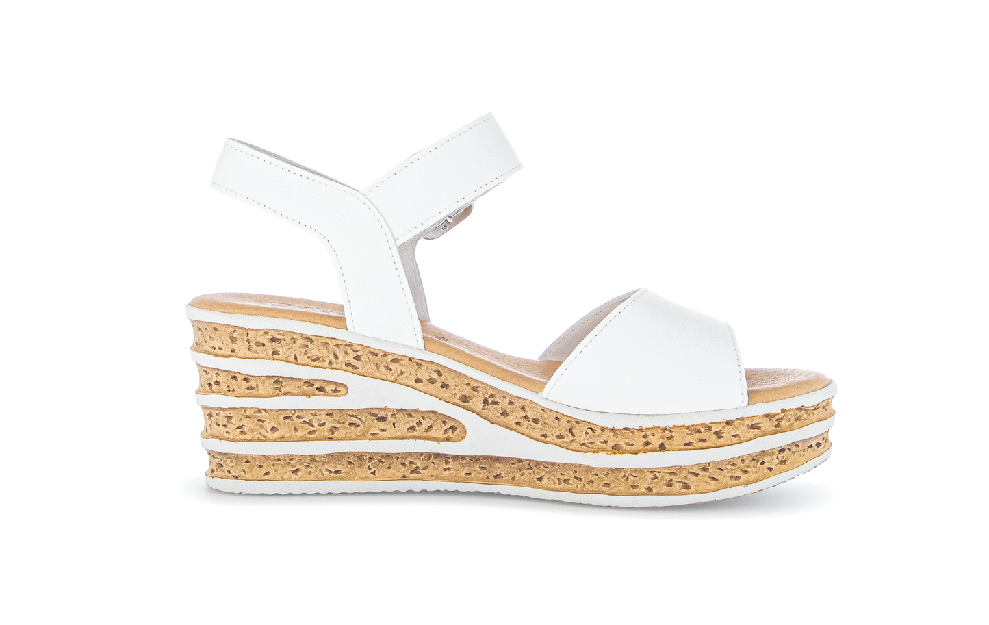 Gabor 84.651.21 White F Fit Wedge Slingback Sandals
