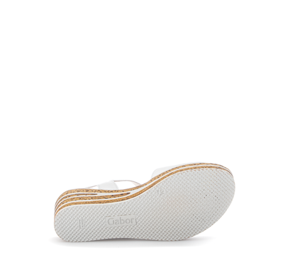 Gabor 84.651.21 White F Fit Wedge Slingback Sandals