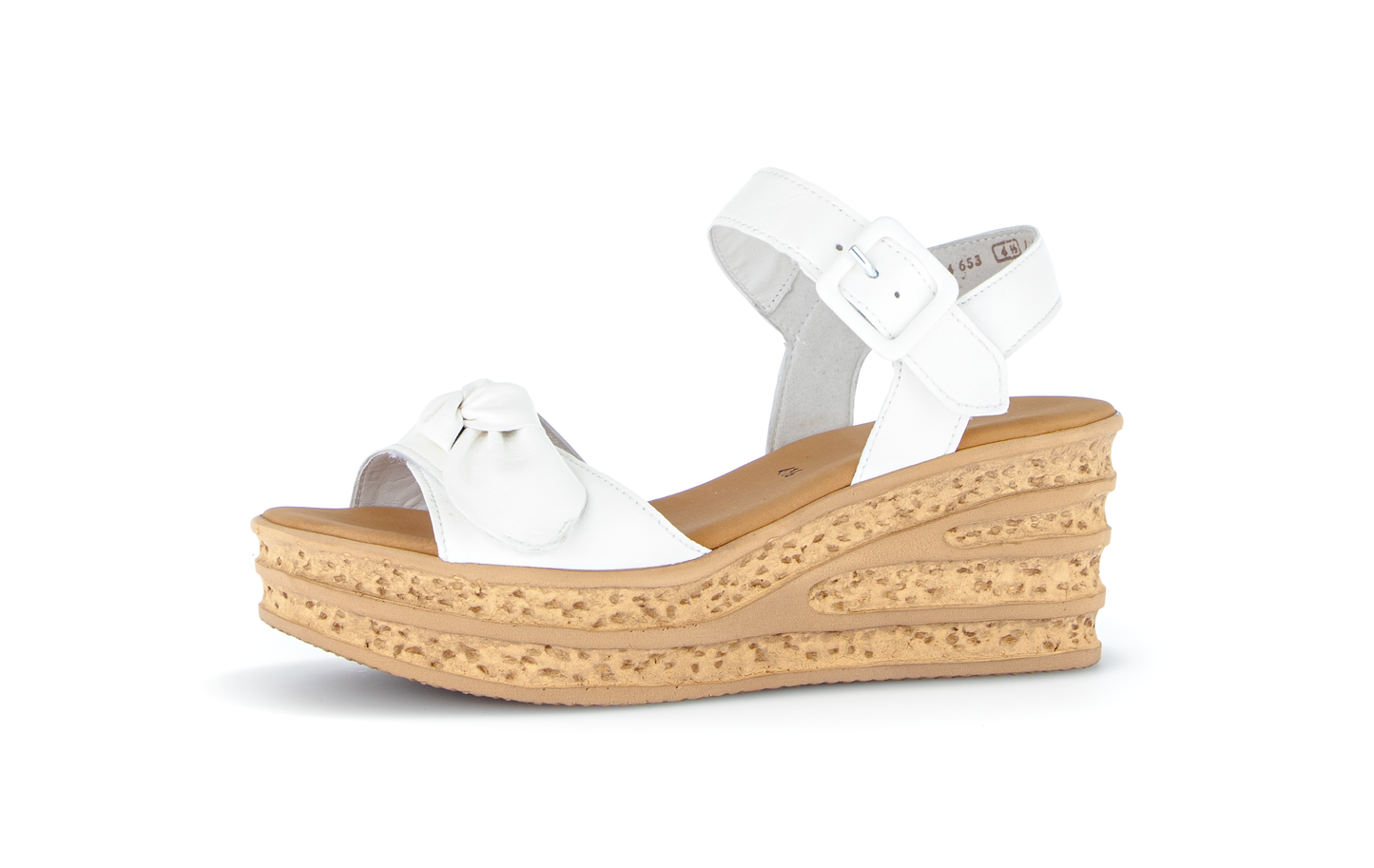 Gabor 84.653.20 Latte Cream Wedge F Fit Sandals