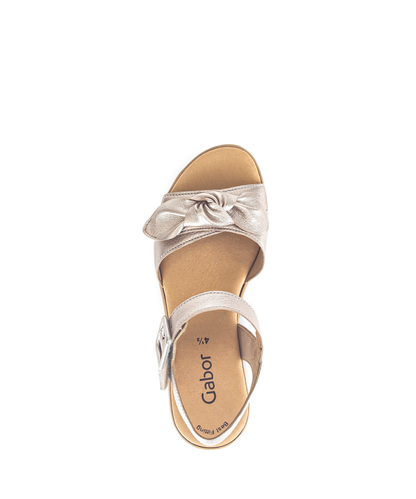 Gabor 84.653.62 Puder Gold F Fit Wedge Slingback Sandals
