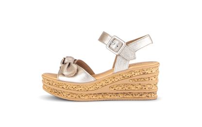 Gabor 84.653.62 Puder Gold F Fit Wedge Slingback Sandals