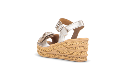 Gabor 84.653.62 Puder Gold F Fit Wedge Slingback Sandals