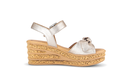 Gabor 84.653.62 Puder Gold F Fit Wedge Slingback Sandals