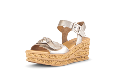 Gabor 84.653.62 Puder Gold F Fit Wedge Slingback Sandals