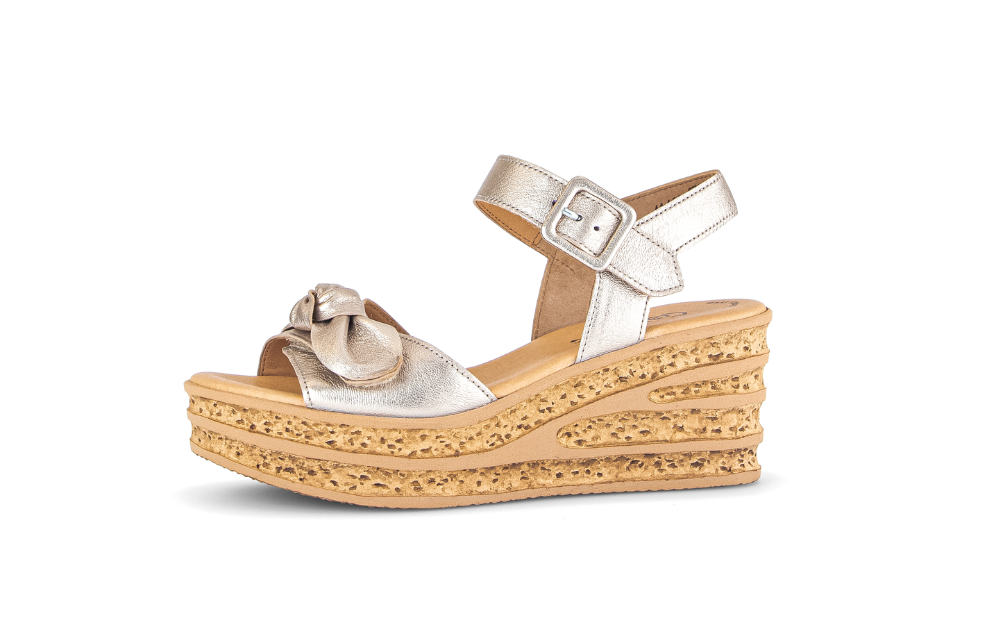 Gabor 84.653.62 Puder Gold F Fit Wedge Slingback Sandals