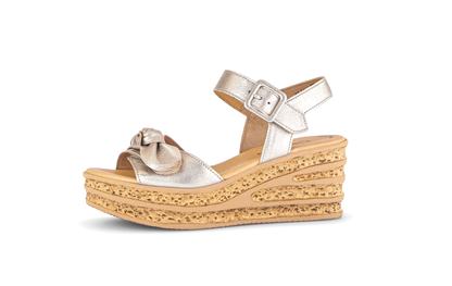 Gabor 84.653.62 Puder Gold F Fit Wedge Slingback Sandals