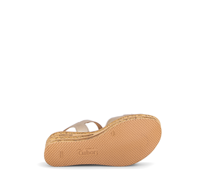 Gabor 84.653.62 Puder Gold F Fit Wedge Slingback Sandals